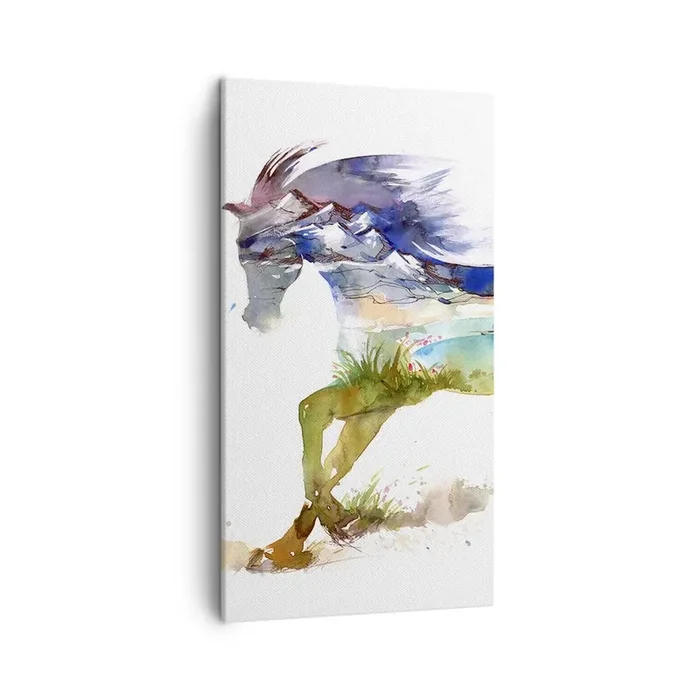 Cuadro sobre lienzo – Impresión de Imagen – De la pradera al cielo – 45×80 cm