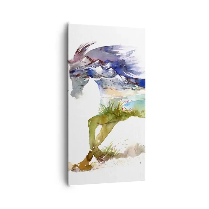 Cuadro sobre lienzo – Impresión de Imagen – De la pradera al cielo – 65×120 cm