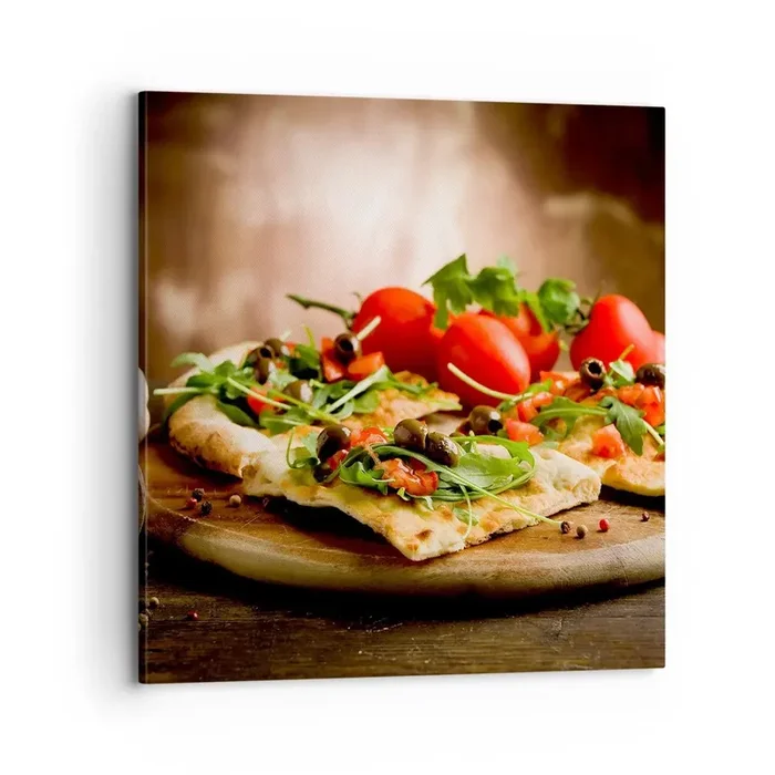 Cuadro sobre lienzo – Impresión de Imagen – Directamente del horno y del jardín – 70×70 cm