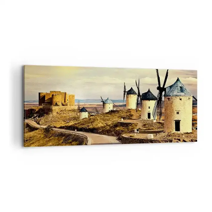 Cuadro sobre lienzo – Impresión de Imagen – Don Quijote los vio – 100×40 cm