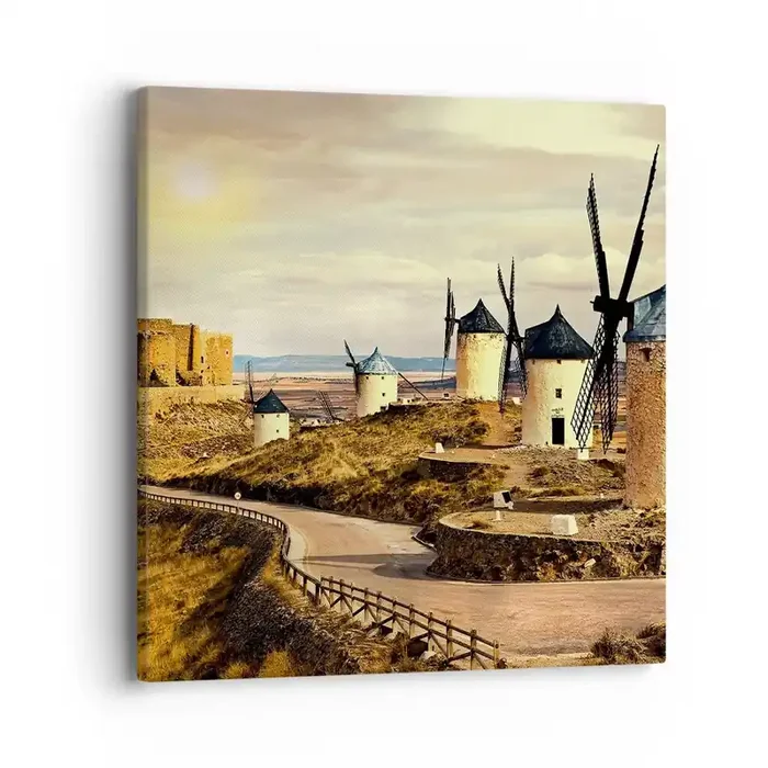 Cuadro sobre lienzo – Impresión de Imagen – Don Quijote los vio – 40×40 cm