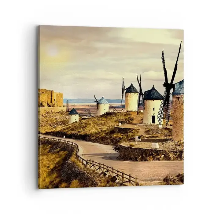 Cuadro sobre lienzo – Impresión de Imagen – Don Quijote los vio – 70×70 cm