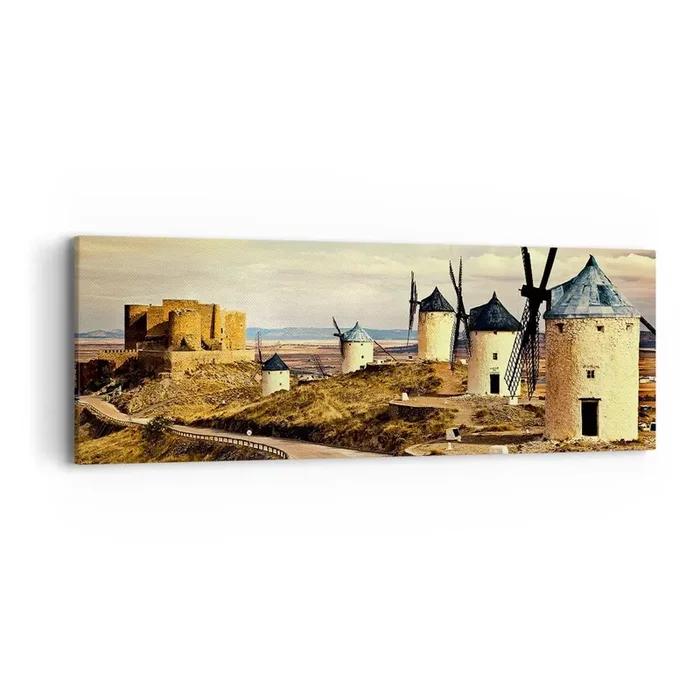 Cuadro sobre lienzo – Impresión de Imagen – Don Quijote los vio – 90×30 cm