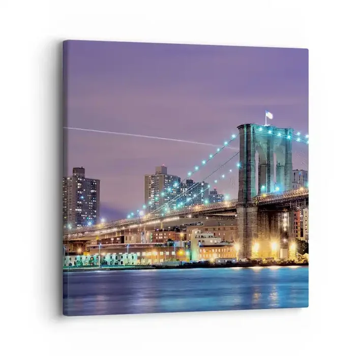 Cuadro sobre lienzo – Impresión de Imagen – Durante muchos años, el puente de Brooklyn – 30×30 cm