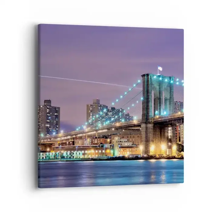 Cuadro sobre lienzo – Impresión de Imagen – Durante muchos años, el puente de Brooklyn – 40×40 cm