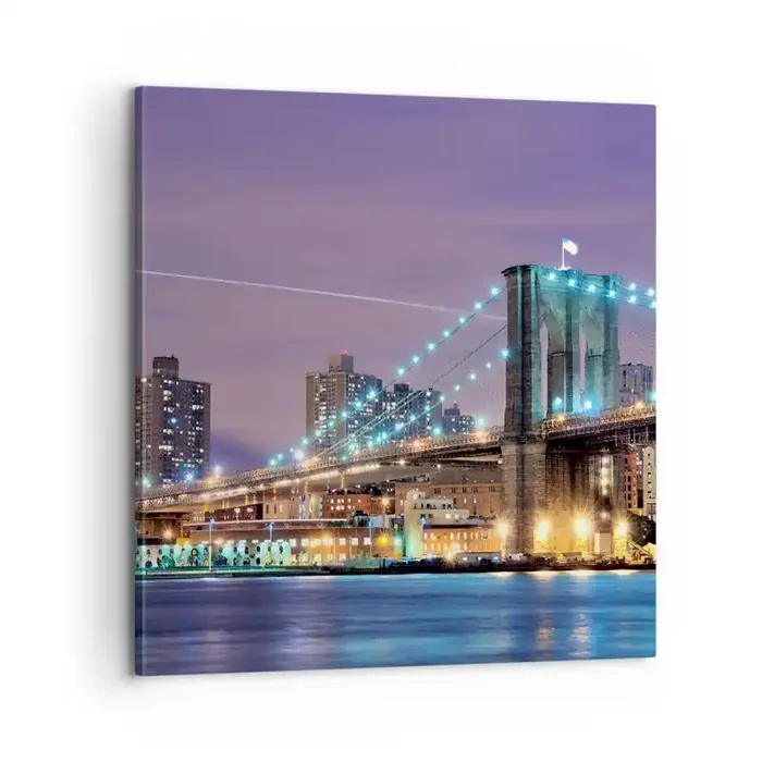 Cuadro sobre lienzo – Impresión de Imagen – Durante muchos años, el puente de Brooklyn – 60×60 cm