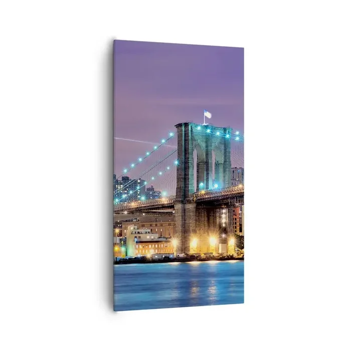 Cuadro sobre lienzo – Impresión de Imagen – Durante muchos años, el puente de Brooklyn – 65×120 cm