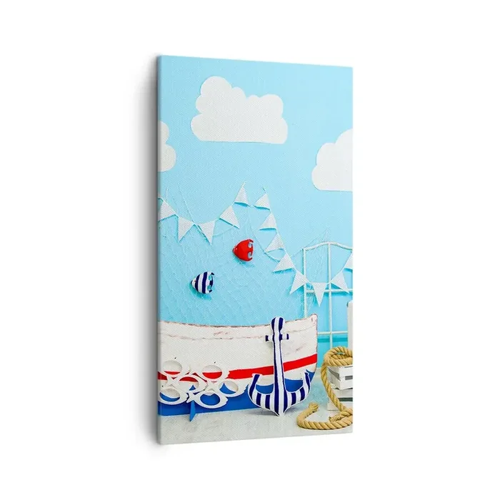 Cuadro sobre lienzo – Impresión de Imagen – El ansia de aventura de un niño – 45×80 cm