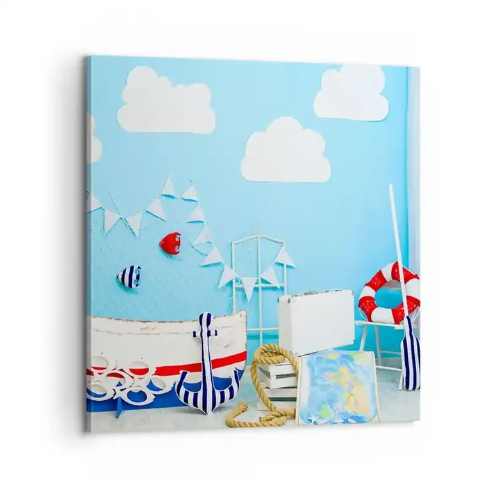Cuadro sobre lienzo – Impresión de Imagen – El ansia de aventura de un niño – 60×60 cm