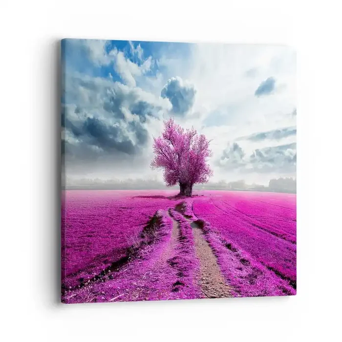 Cuadro sobre lienzo – Impresión de Imagen – El brezal – un encanto – 40×40 cm