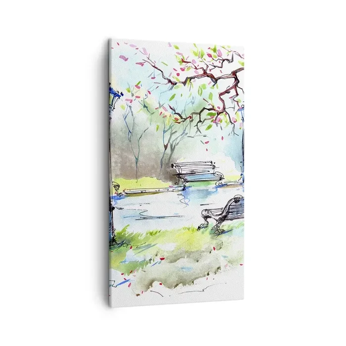 Cuadro sobre lienzo – Impresión de Imagen – El encanto del silencio del parque – 45×80 cm