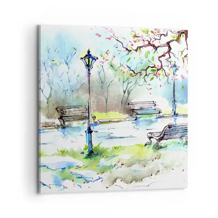 Cuadro sobre lienzo – Impresión de Imagen – El encanto del silencio del parque – 60×60 cm