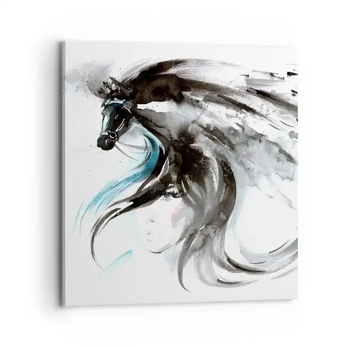 Cuadro sobre lienzo – Impresión de Imagen – El galope del Príncipe Negro – 70×70 cm