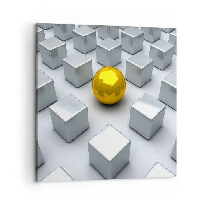 Cuadro sobre lienzo – Impresión de Imagen – ¿Por qué yo? Composición geométrica – 50×50 cm