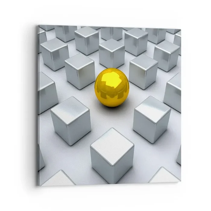 Cuadro sobre lienzo – Impresión de Imagen – ¿Por qué yo? Composición geométrica – 70×70 cm
