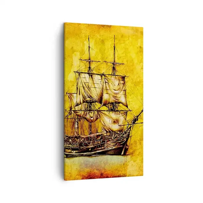 Cuadro sobre lienzo – Impresión de Imagen – ¡Rumbo a la isla Tortuga! – 45×80 cm