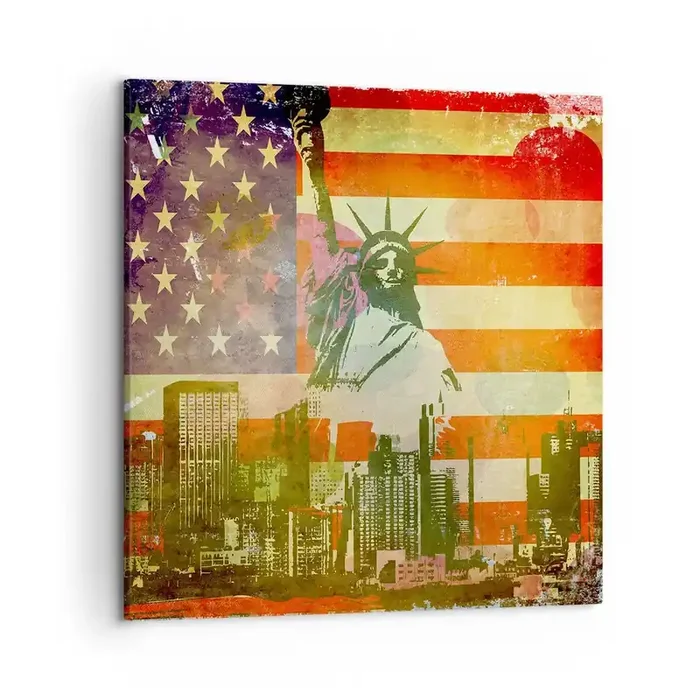 Cuadro sobre lienzo – Impresión de Imagen – ¡Viva América! – 50×50 cm