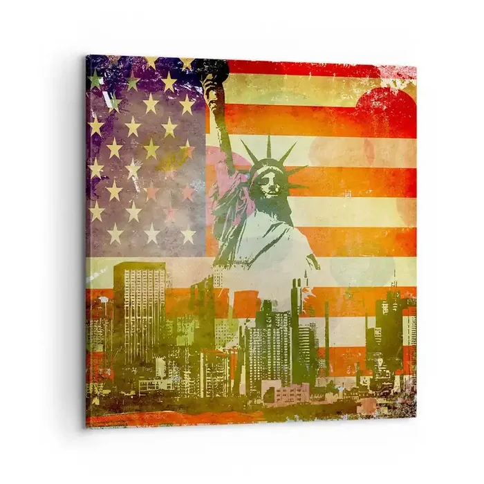 Cuadro sobre lienzo – Impresión de Imagen – ¡Viva América! – 60×60 cm