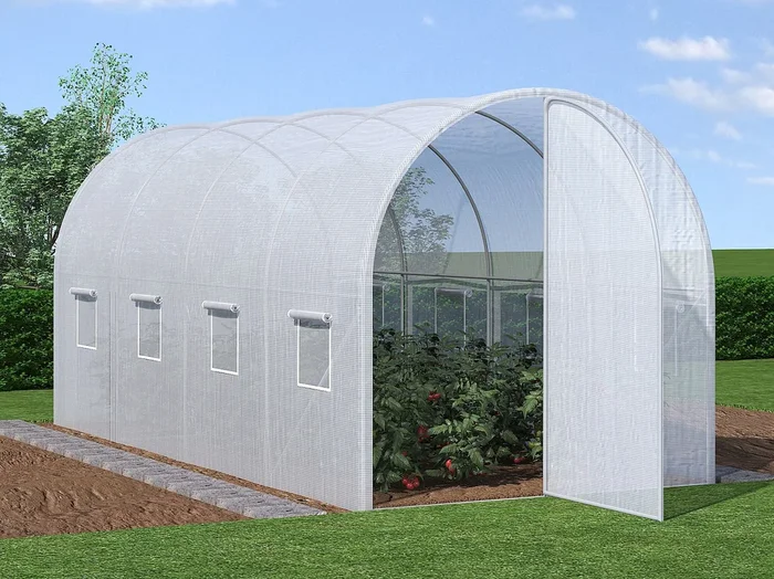 Cubierta de recambio para invernadero con puerta ALOCASIA 9 m² – 450 x 200 x Alt. 200 cm
