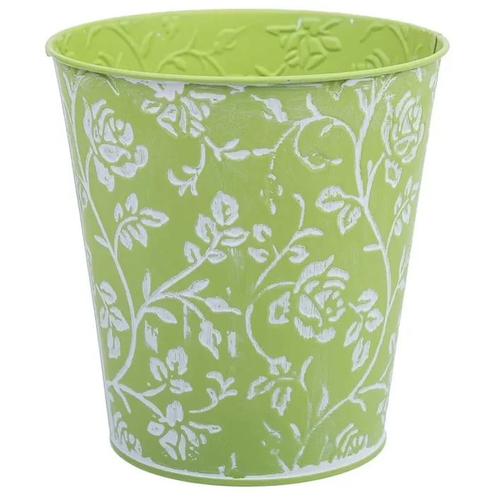 Cubo metálico verde D14x14,5h cm