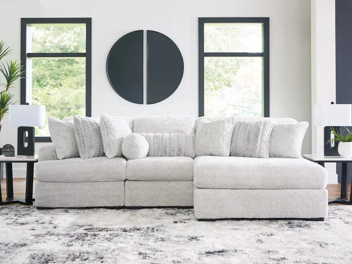 Cuddle Plush Arctic 3-Piece Right Arm Facing (RAF) Chaise Sectional