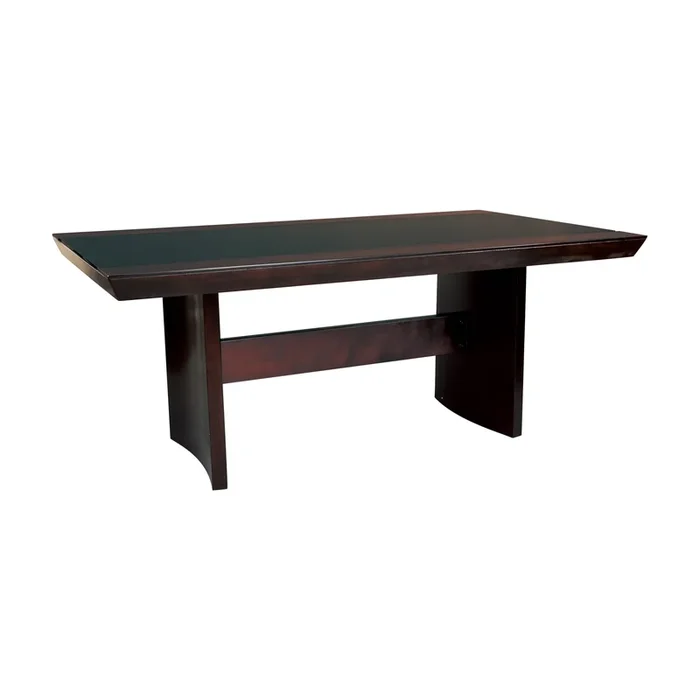 Daisy Dark Brown Dining Table, Glass Insert