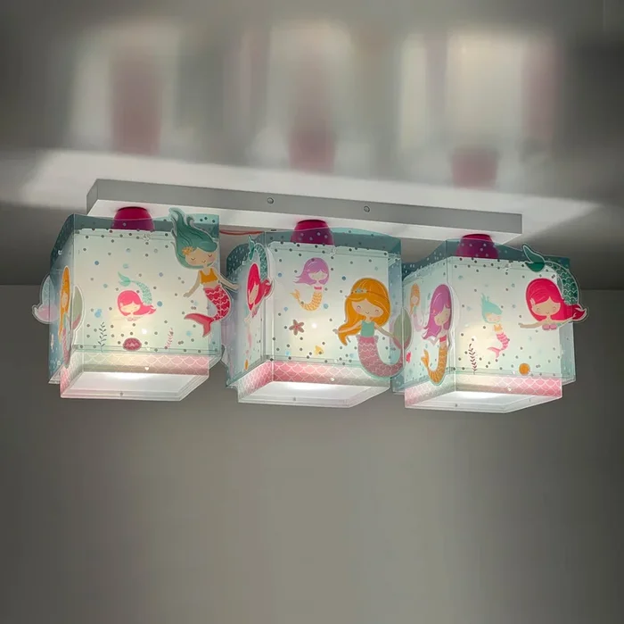 Dalber Mermaids plafón, sirenas, 3 luz