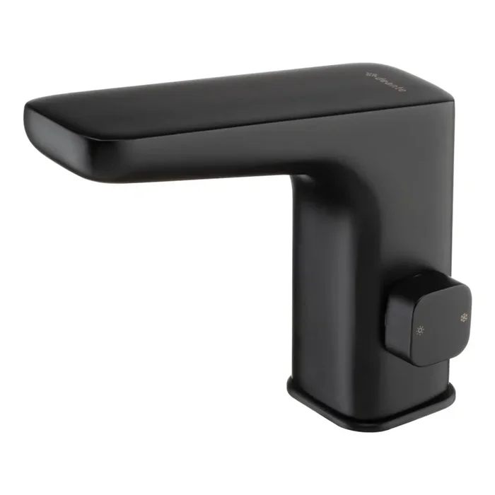 Deante BQH_N29R – Grifo de lavabo sin contacto con regulación de temperatura HIACYNT 4xAA negro