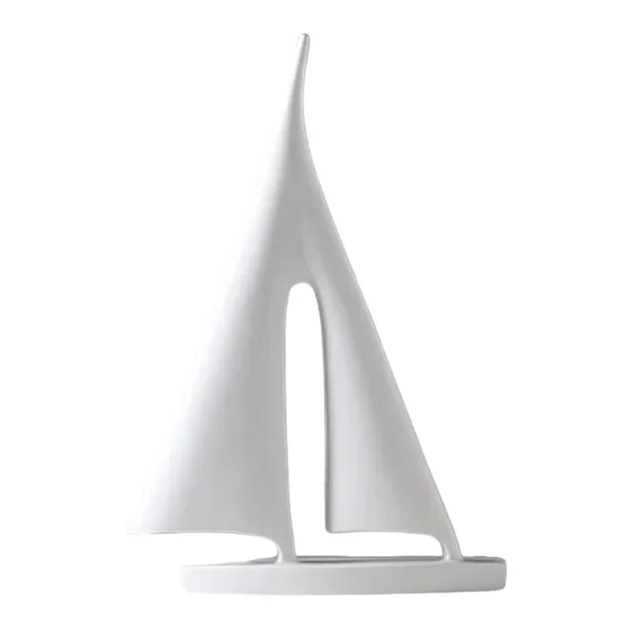 Decoración de mesa de 21 cm en resina, blanca