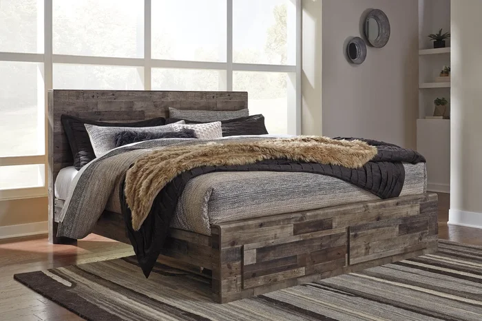 Derekson Multi Gray King Storage Platform Bed