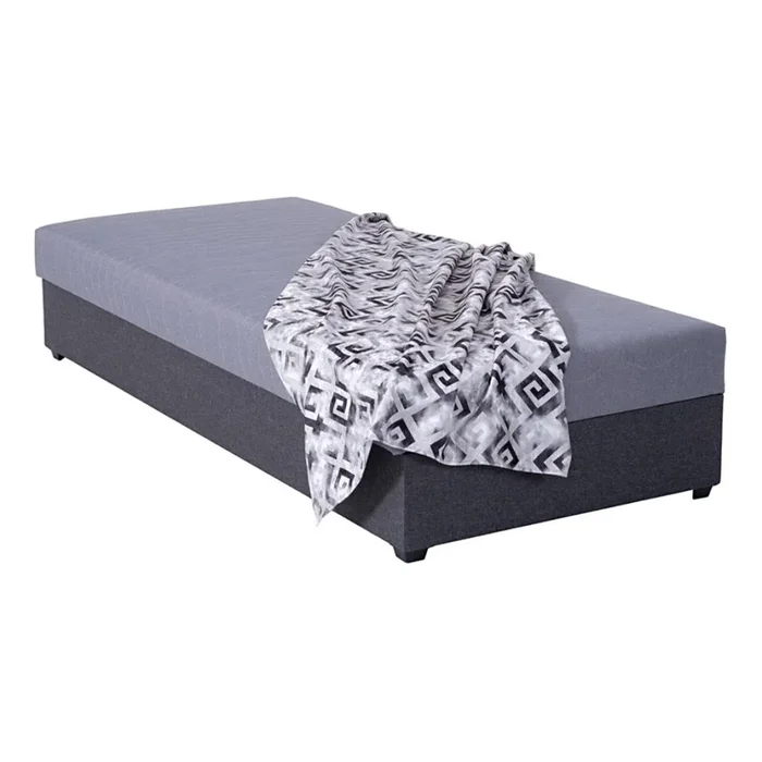 Diván tapizado con arcón JACOB XL, capacidad de carga 130 kg, 90×200 cm, gris