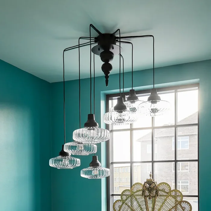 Dosel Flash Your Lamps Delux, negro, 8 brazos