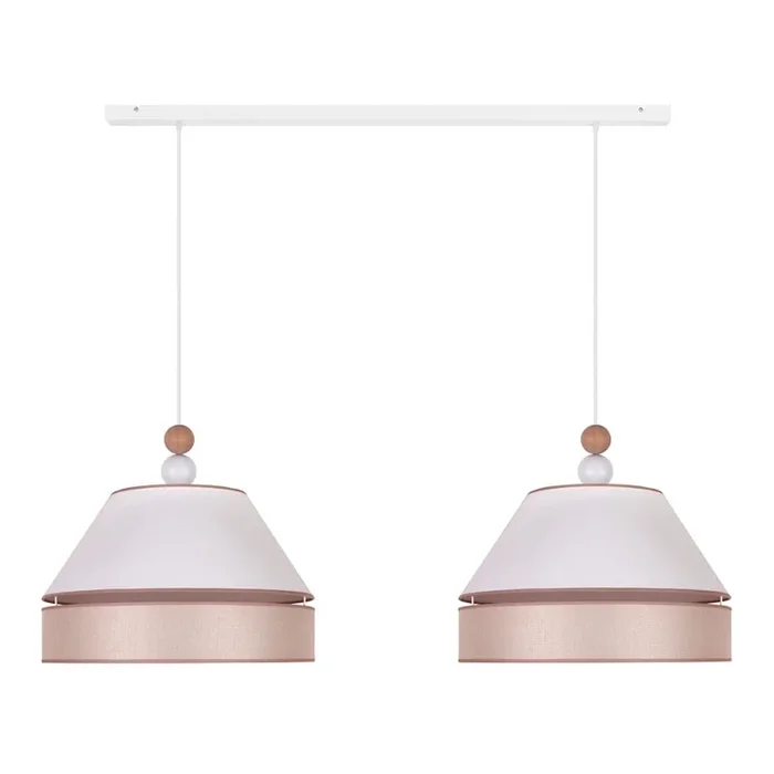 Duolla – Lámpara colgante AVIGNON 2xE27/15W/230V blanco/beige