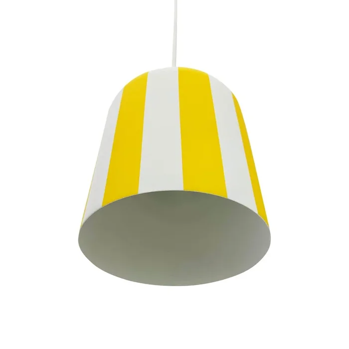 Dyberg Larsen Gry lámpara colgante, amarillo/blanco, Ø 20 cm, metal