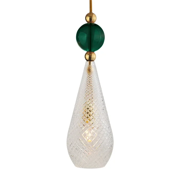 EBB & FLOW Smykke L bola verde de cristal dorado a cuadros