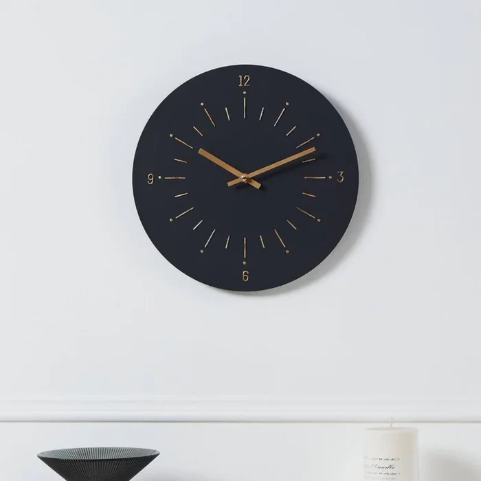 Eglo – Reloj de pared 1xAA diá. 30 cm negro