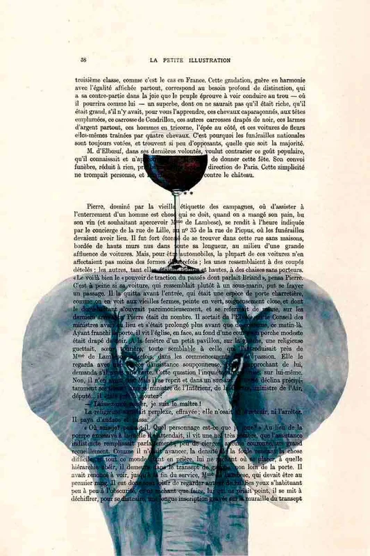ELEPHANT WINEGLASS 45×30 – Drimdeco