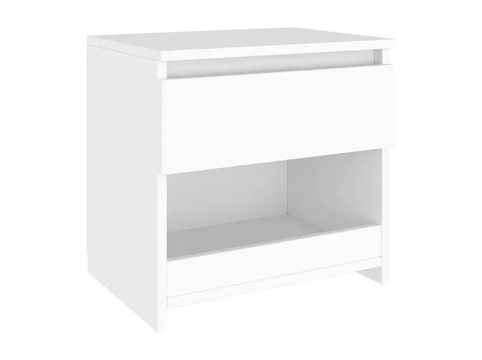 Elle Mesita de noche de madera contrachapada blanco 40x30x39 cm
