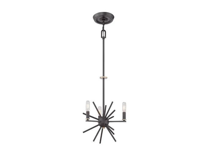 Elstead Carnegie 3 ljus takhänge västerländsk bronsfinish, E14