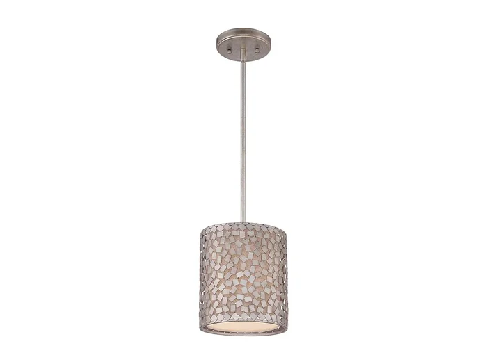 Elstead Confetti 1 Light Ceiling Mini Rund Pendel Old Silver, E27
