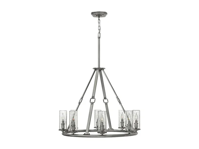 Elstead Dakota 8 ljus multiarm ljuskrona antik nickelfinish, E14