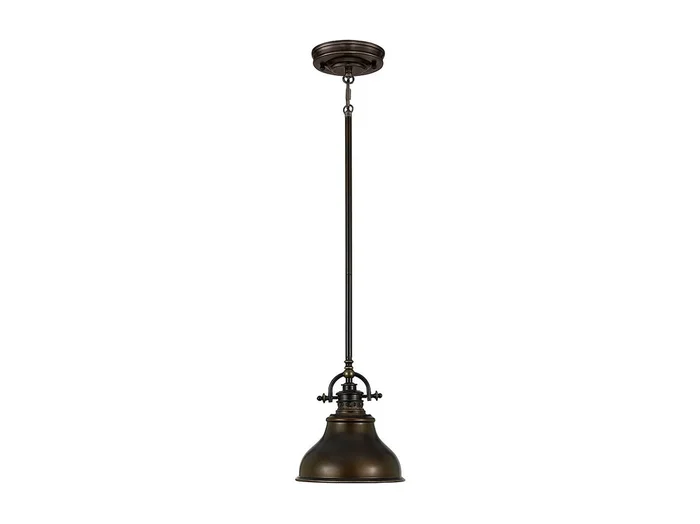 Elstead Emery 1 Light Dome Tak Mini Pendel Palladian Brons, E27