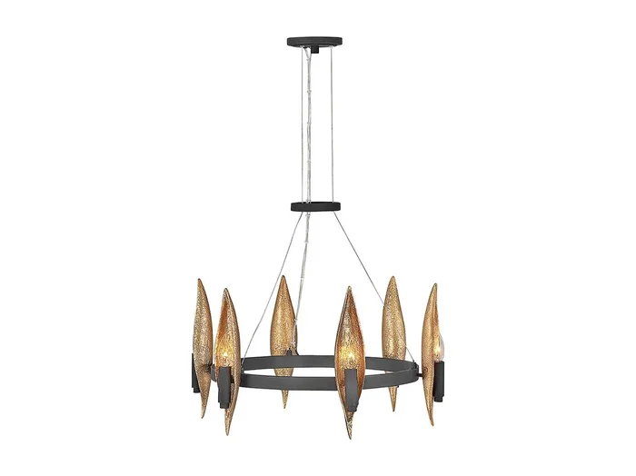 Elstead Hinkley Willow Cylindrisk taklampa kolsvart med Deluxe guld