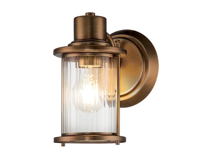 Elstead Quoizel Riggs Vägglampa Weathered Brass, IP44