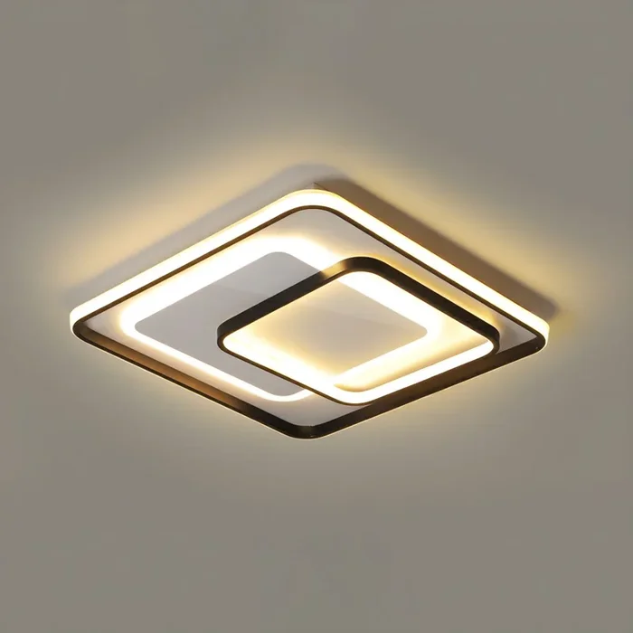 Empalme Luminaria de Techo Metálica Minimalista Luz de Techo LED en Negro para Despacho – 220 A 240 V Negro 41,91 cm Atenuación continua