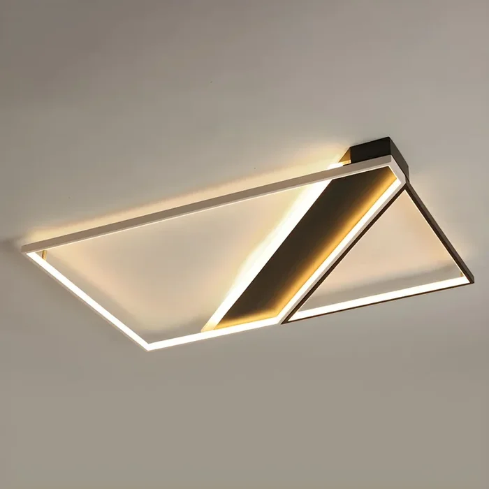 Empalme Luz de Techo LED Acrílica en Negro Iluminación de Techo Contemporánea para Sala – 110 A 120 V Negro 90,17 cm Atenuación continua