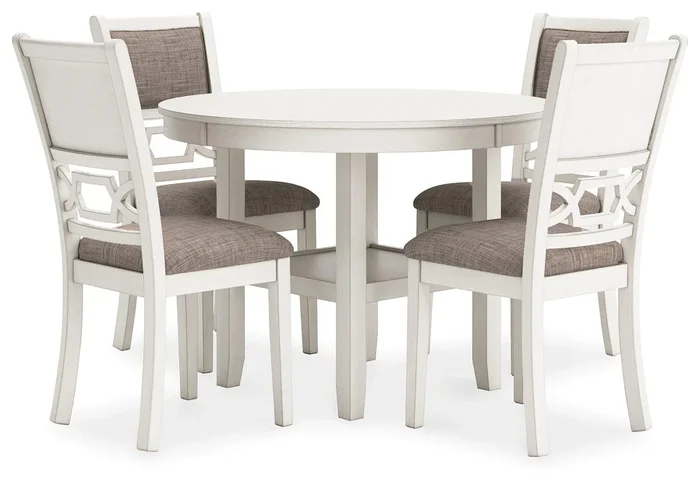 Erinberg Antique White Dining Table and 4 Chairs
