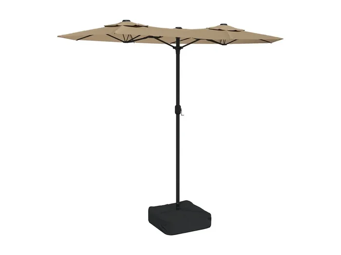Eryx Sombrilla doble de jardín blanco gris taupe 316×145 cm