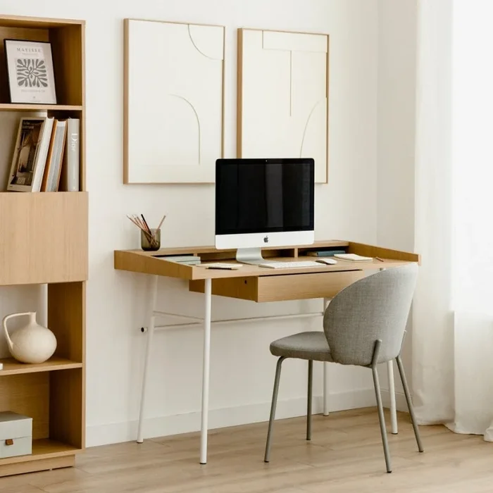 Escritorio blanco 120 Morris Natural – Kenay Home