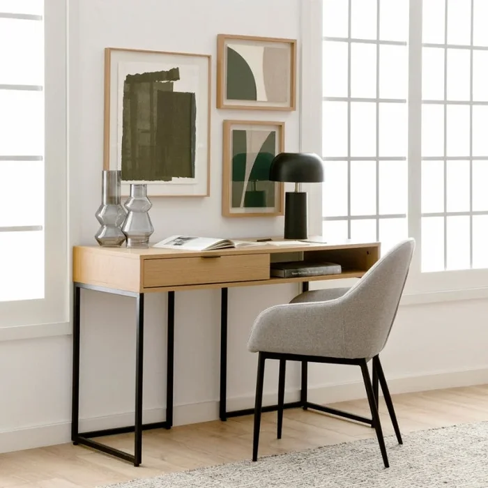 Escritorio negro 120 Bari Natural – Kenay Home